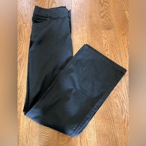 Black straight leg, cotton blend pants in size 8
